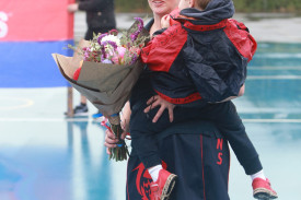 Timboon’s A grade co-coach Bethany Hallyburton celebrated her 100th game on the weekend. 