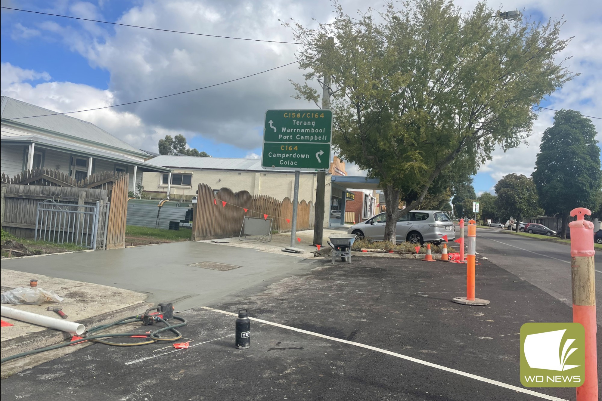 Works have continued this month on Cobden’s streetscape revamp with the replacement of old concrete driveways and footpath areas.