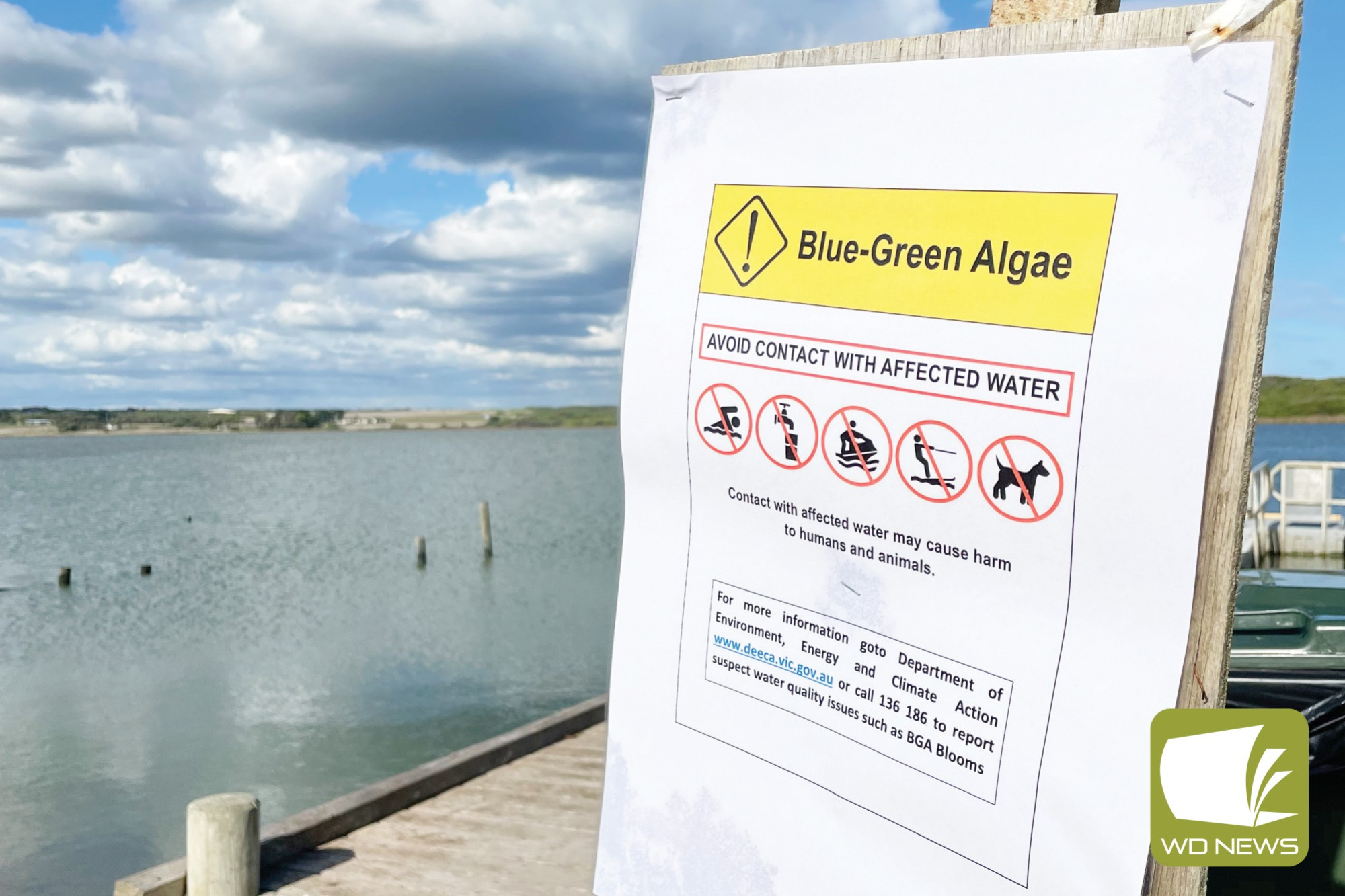 Warning: People have been advised to avoid contact with the Curdievale River with a suspected algae bloom in place.