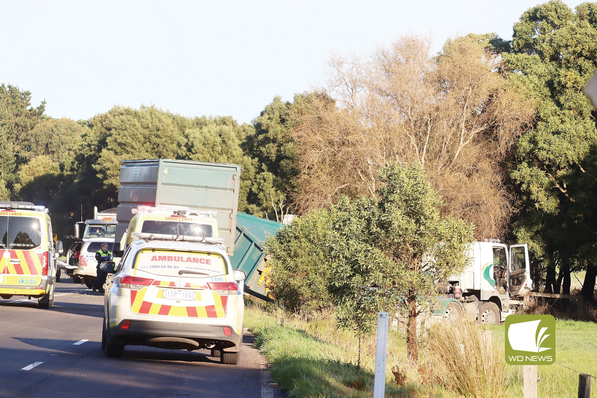 Minor injuries: First responders who helped a man following a truck accident outside of Cobden have been praised for their efforts.