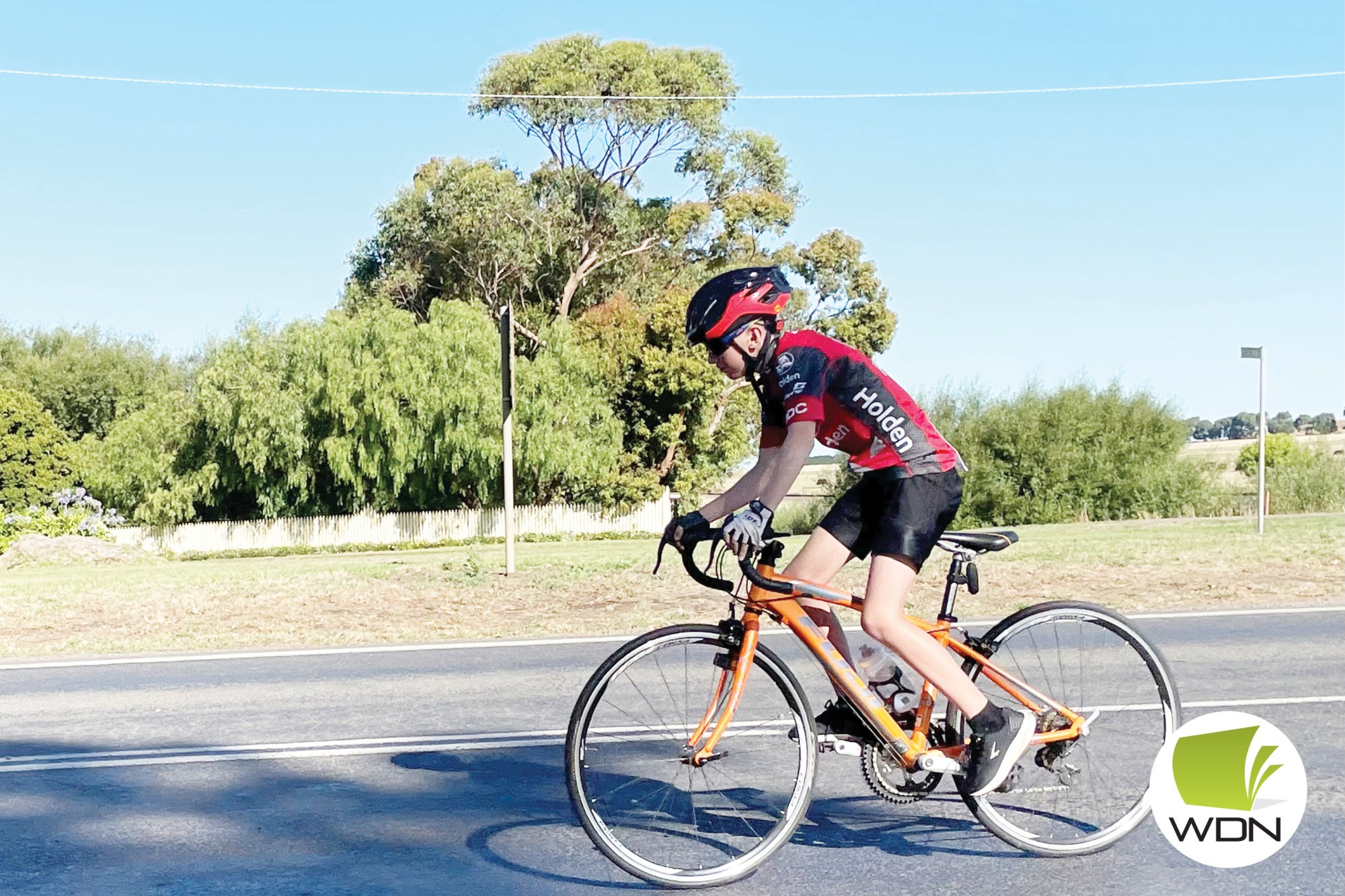 Last week’s winner, Liam Taylor, takes off down Ballarat Road.