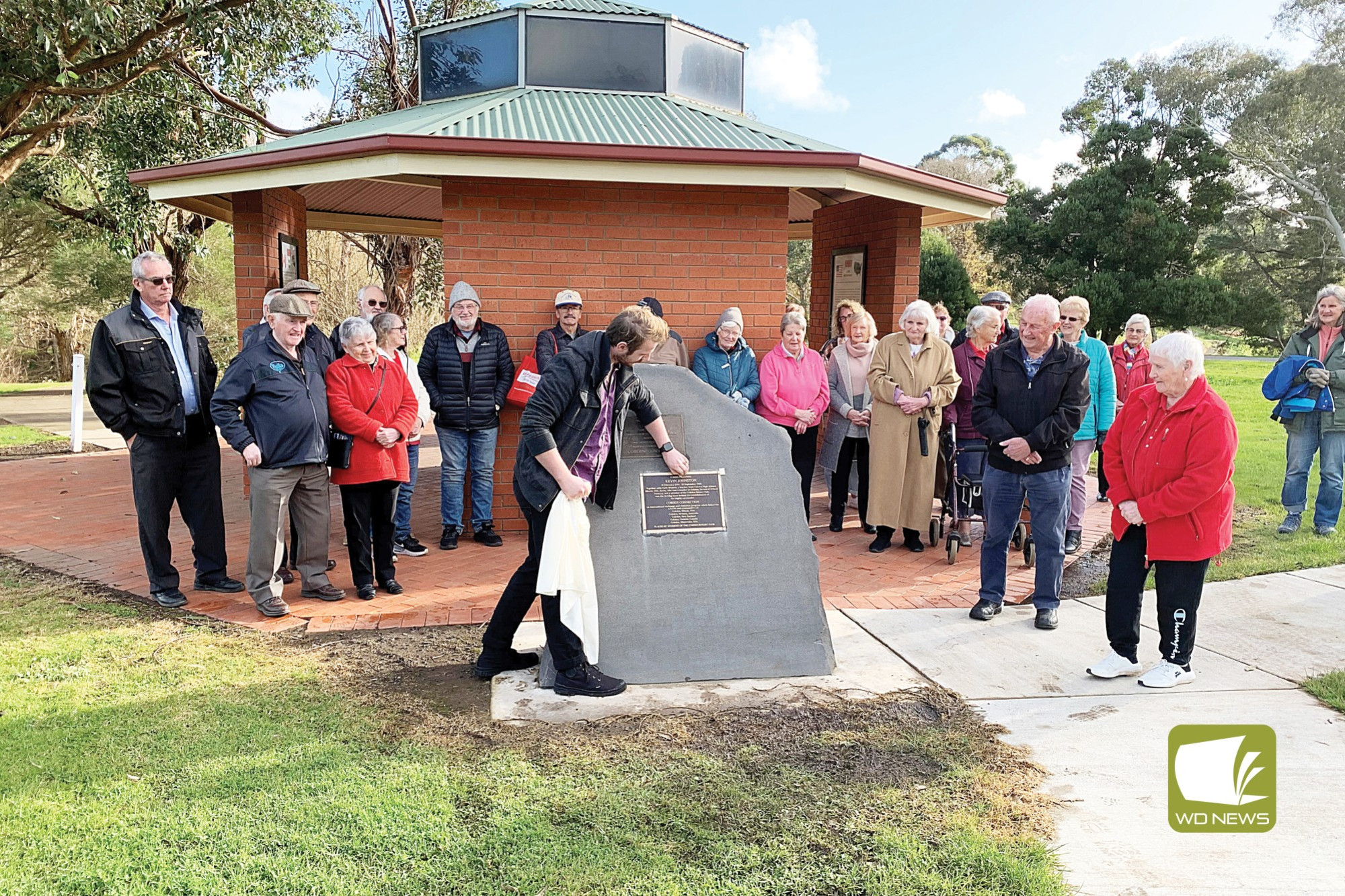 Celebration: More than 50 people turned out for a celebration at the Cobden Connection Rotunda.