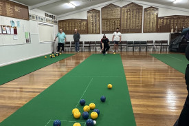 On the mat: Action was aplenty during round 11 of the Heytesbury Indoor Bias Bowls Association. 