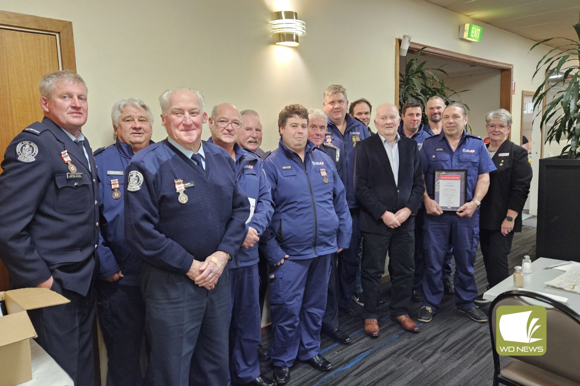 Celebration: Cobden CFA members, along with a number from the Jancourt brigade, had their long-term commitments to CFA and protecting the community recognised.