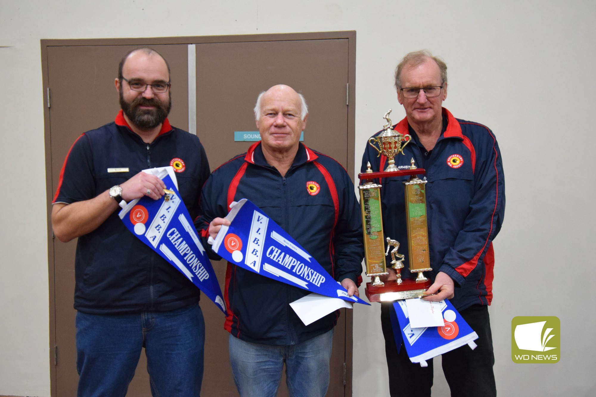 2023 VIBBA Mens Triples Champions - Heytesbury (from left): Scott Pierce, Gary Body and Allen Armistead. Photo courtesy of Tia Jayde Photography.