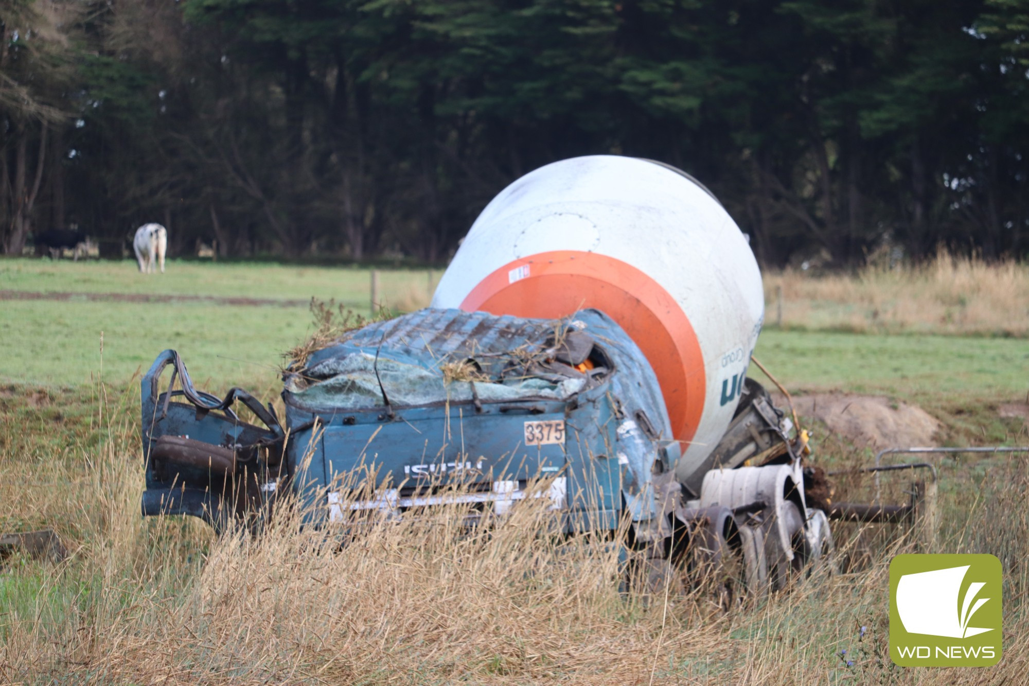 A cement truck driver escaped with minor injuries after an accident.