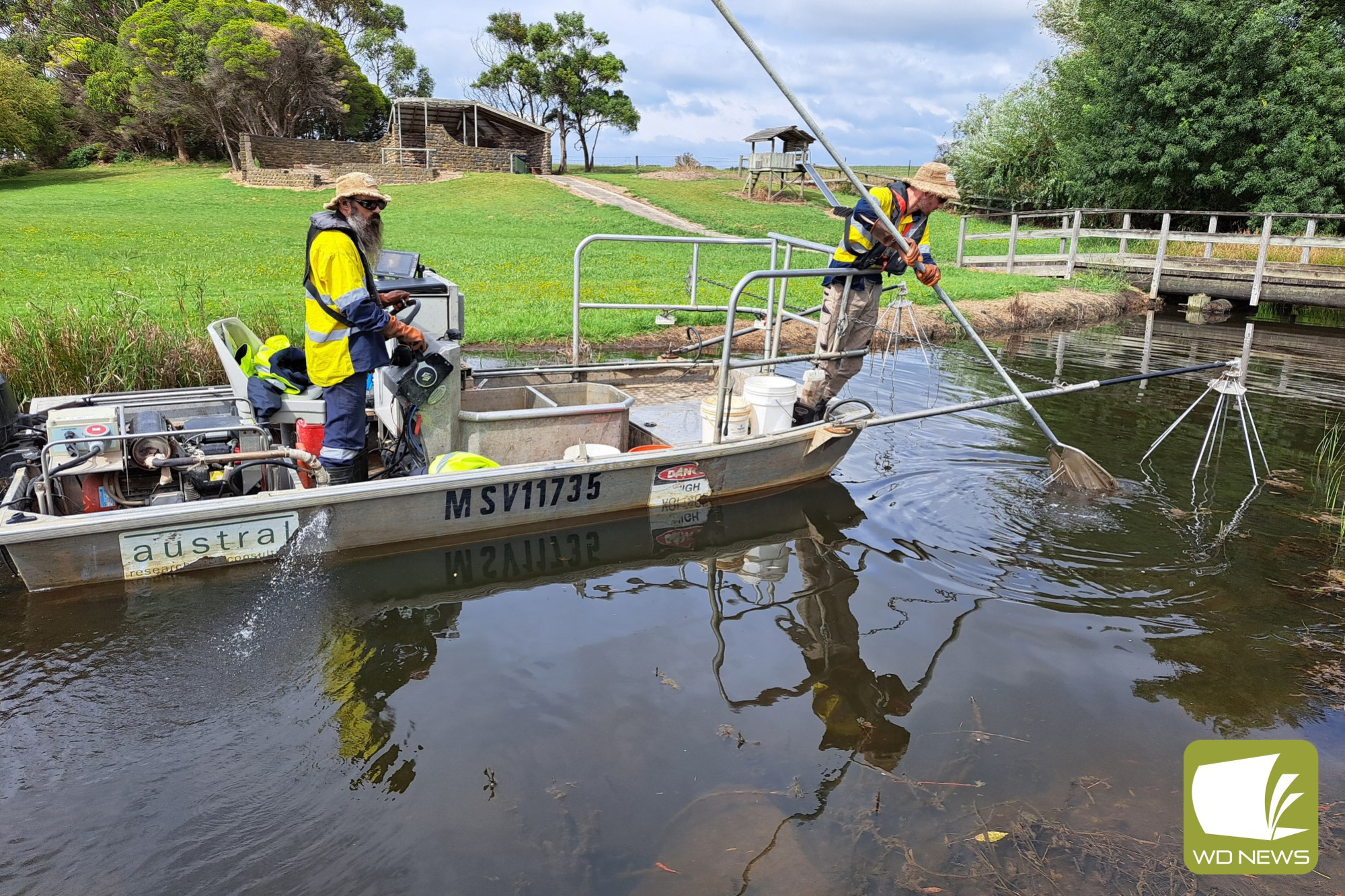 Fish habitat: Locals took up the opportunity to learn all about electrofishing at Curdievale recently.