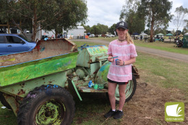 Steph Suter, 11, adds her artistic skills to the ‘paint a dumper’. 