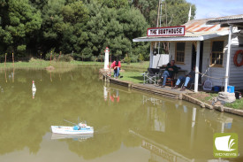 The model boat pond gave attendees a chance to test out their skills driving model boats.