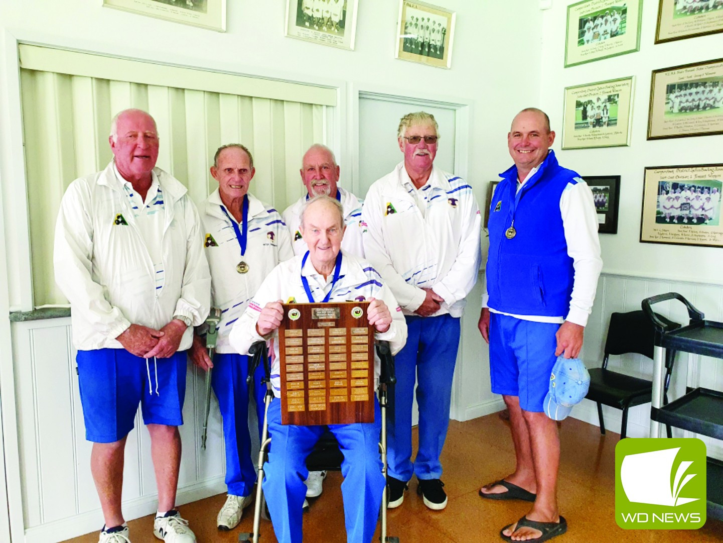 Over 60’s social pennant runners-up Mortlake Blue: Alan Puzey, Max Heard, David Caudle, Don Murray, Jim Wallace and Frank Robertson.