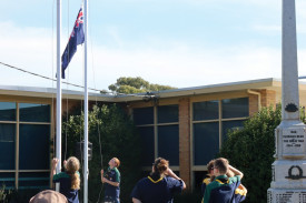 Both the Australian and New Zealand flags were lowered for the occasion.