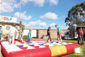The inflatable Twister was a hit with youngsters. 