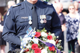 Cobden police sergeant Craig Jenkins laid a wreath.