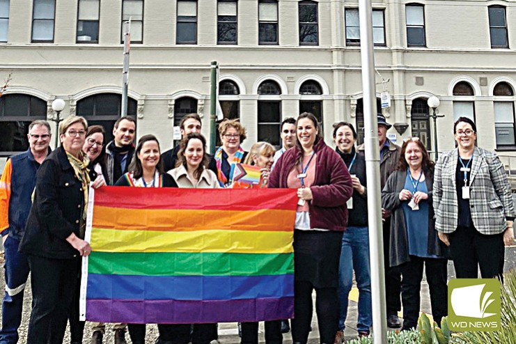 Flag raising: Corangamite Shire Council staff hoped to spread a message of inclusivity and awareness.