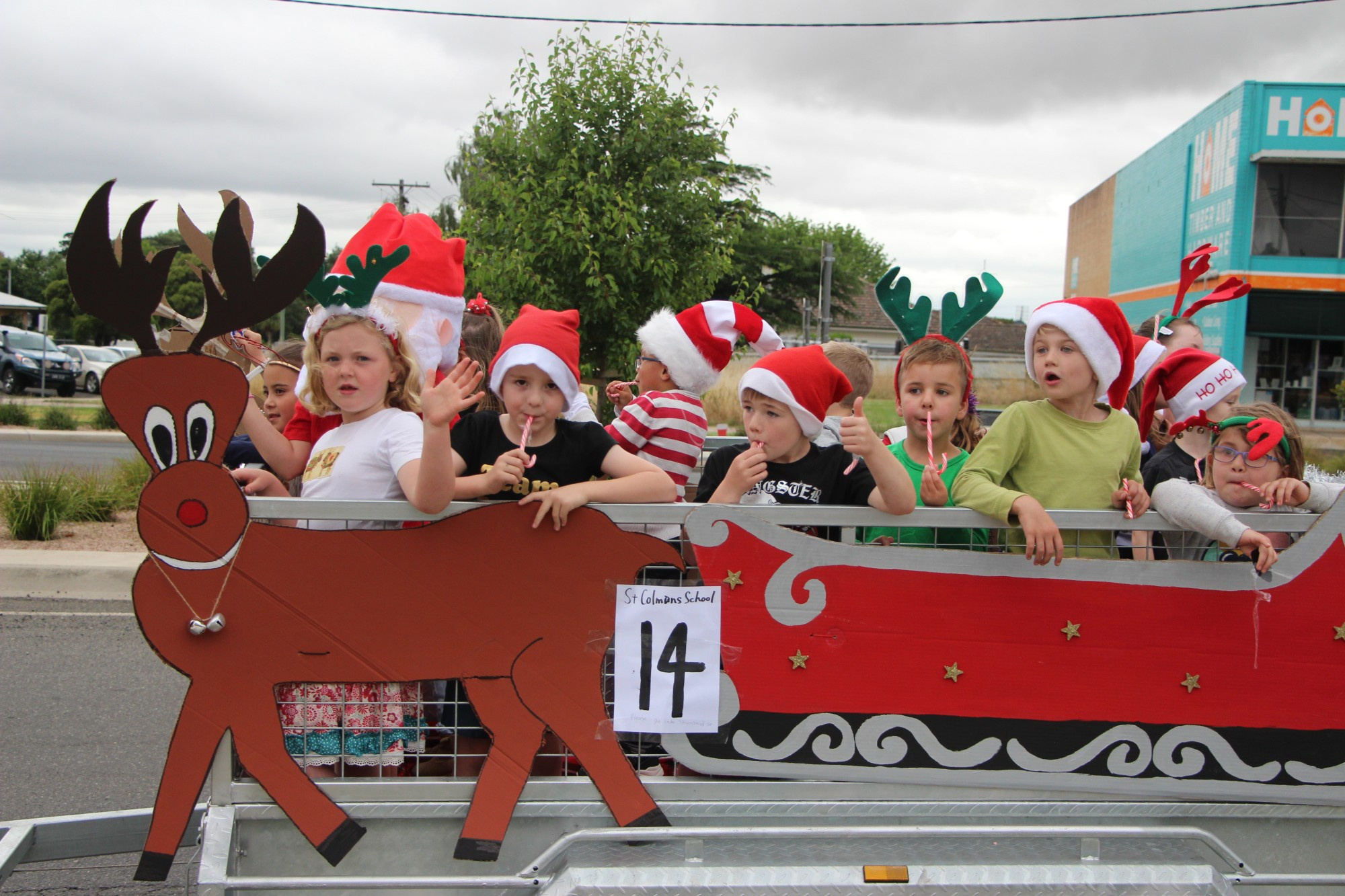 Excited: St Colman’s Primary School students will be among this year’s Mortlake Christmas parade participants tomorrow evening.