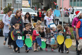 Excited: The parade catered for all ages, with these children excited to show of their decorations. 