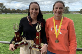 A grade netballer Ashlea Spokes (left) picked up two separate awards, while best in finals went to Renae Reynolds.