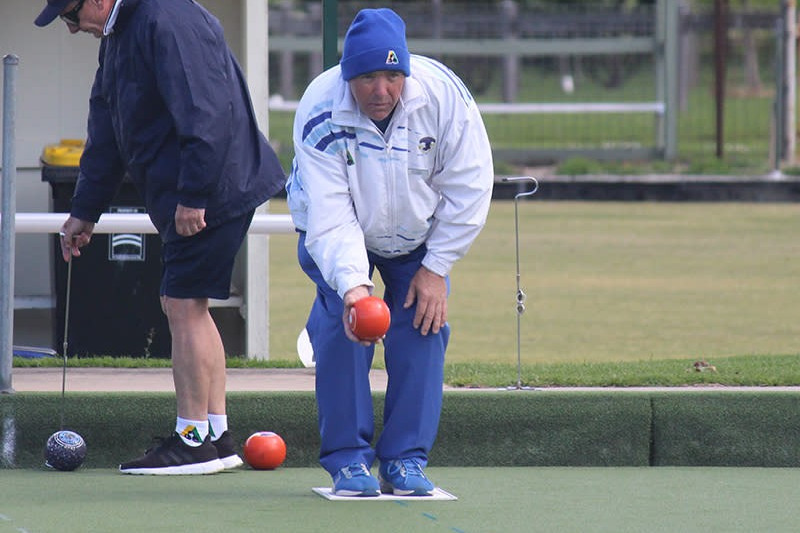 Mortlake division one bowler George Draffen.