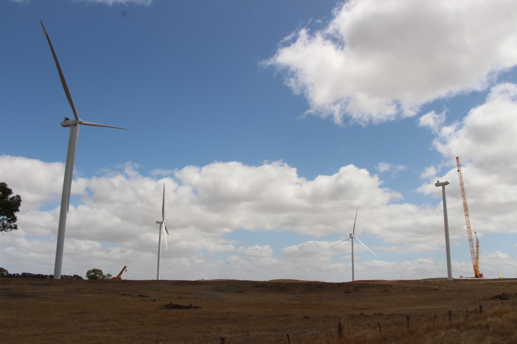Works progressing: Construction on the Dundonnell Wind Farm is starting to take shape, with the construction of 11 of the 80 turbines now completed.