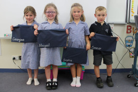 First day: Lake Bolac P-12 College saw four Preps kick off their primary education. 