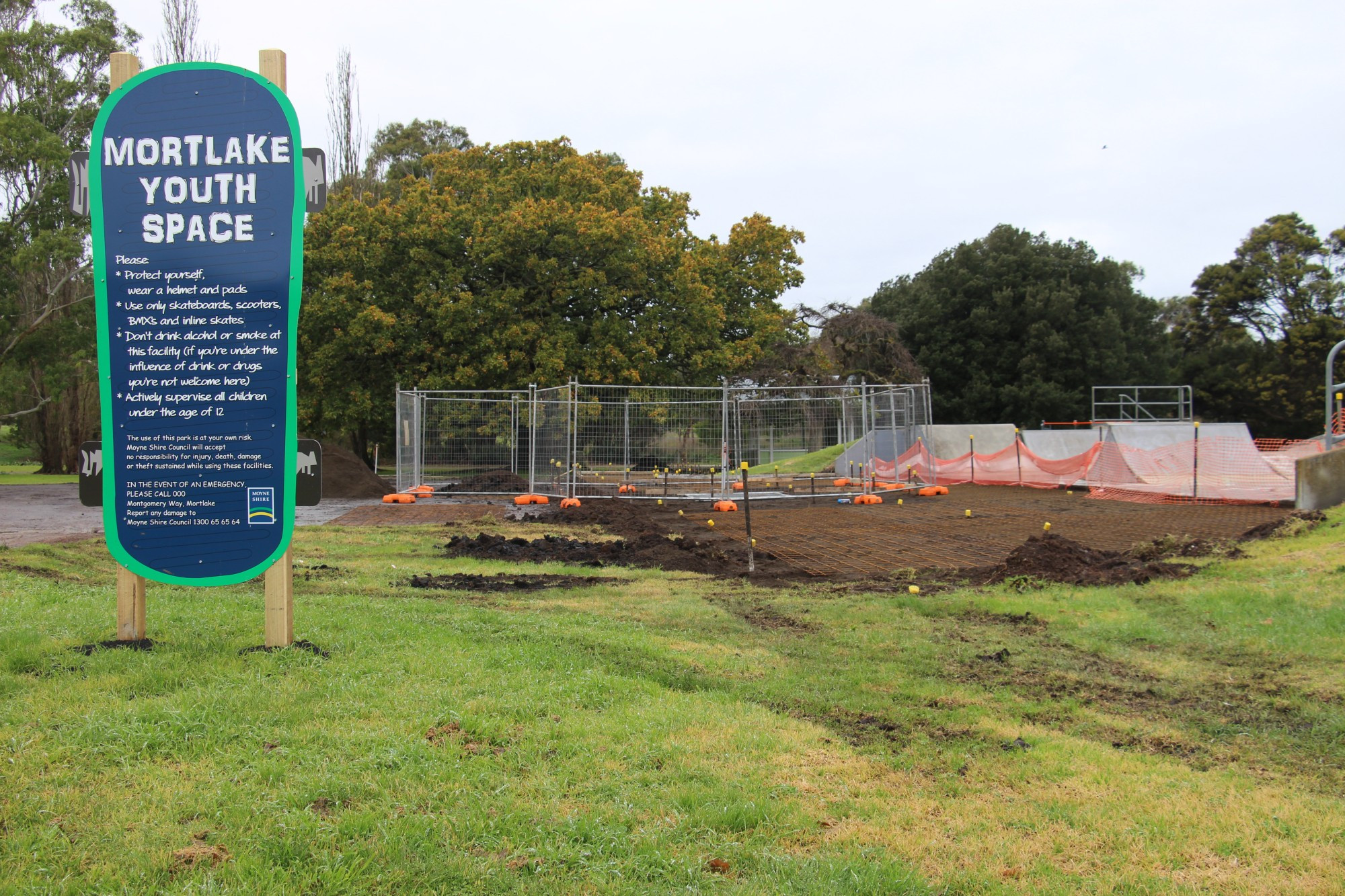 Upgrades underway: Works are underway to install a new picnic shelter, footpaths and a drinking fountain at Mortlake’s Tea Tree Lake reserve.