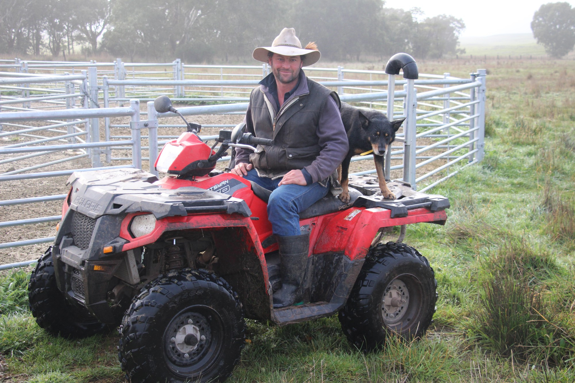 Challenge awaits: Woorndoo farmer Damien Clifford and his kelpie Larry are set to take part in the upcoming 2020 Cobber Challenge: All Stars vs Contenders initiative.