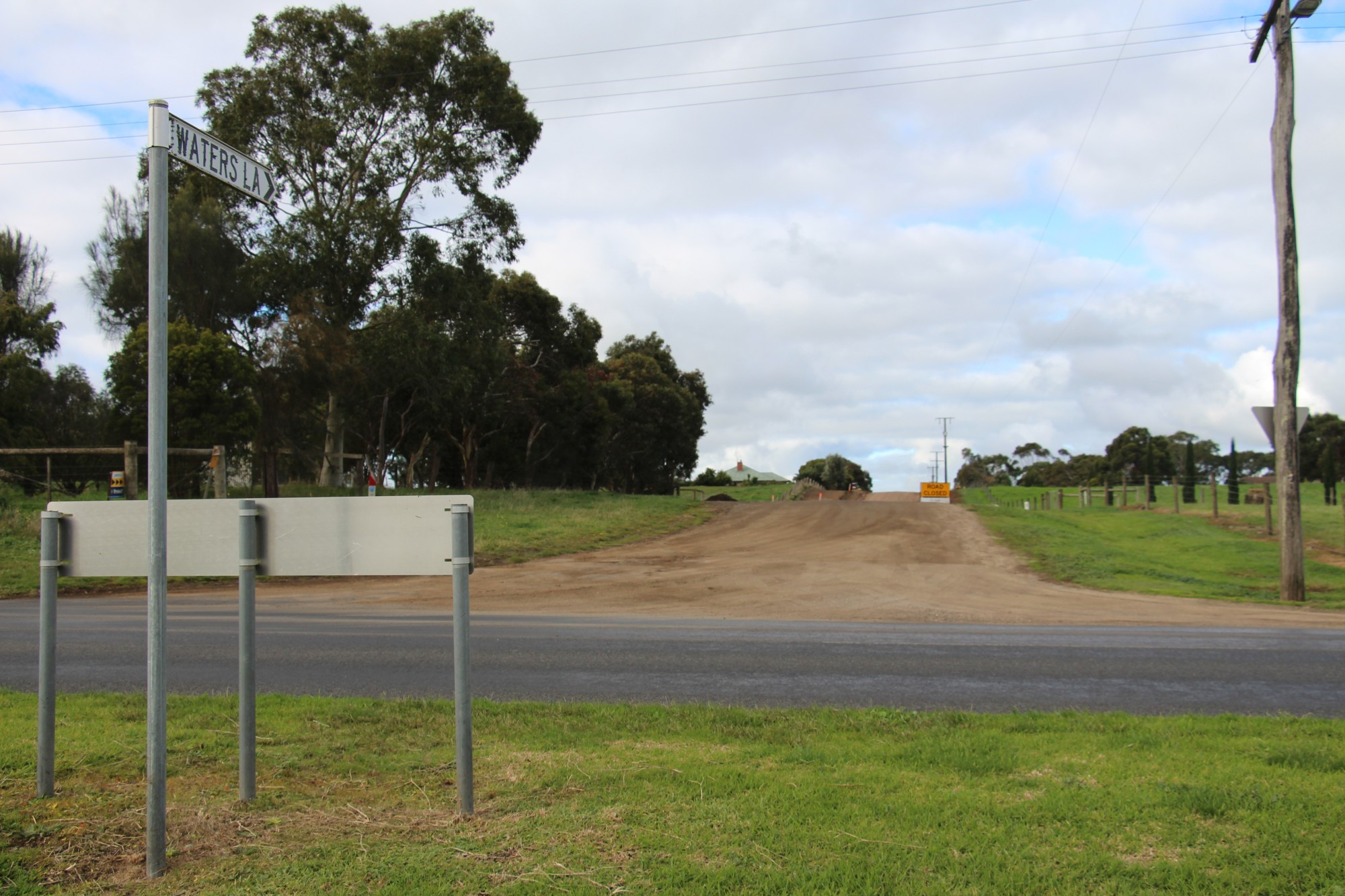 Almost finished: Works to widen, resurface and seal Mortlake’s Waters Lane are almost complete.