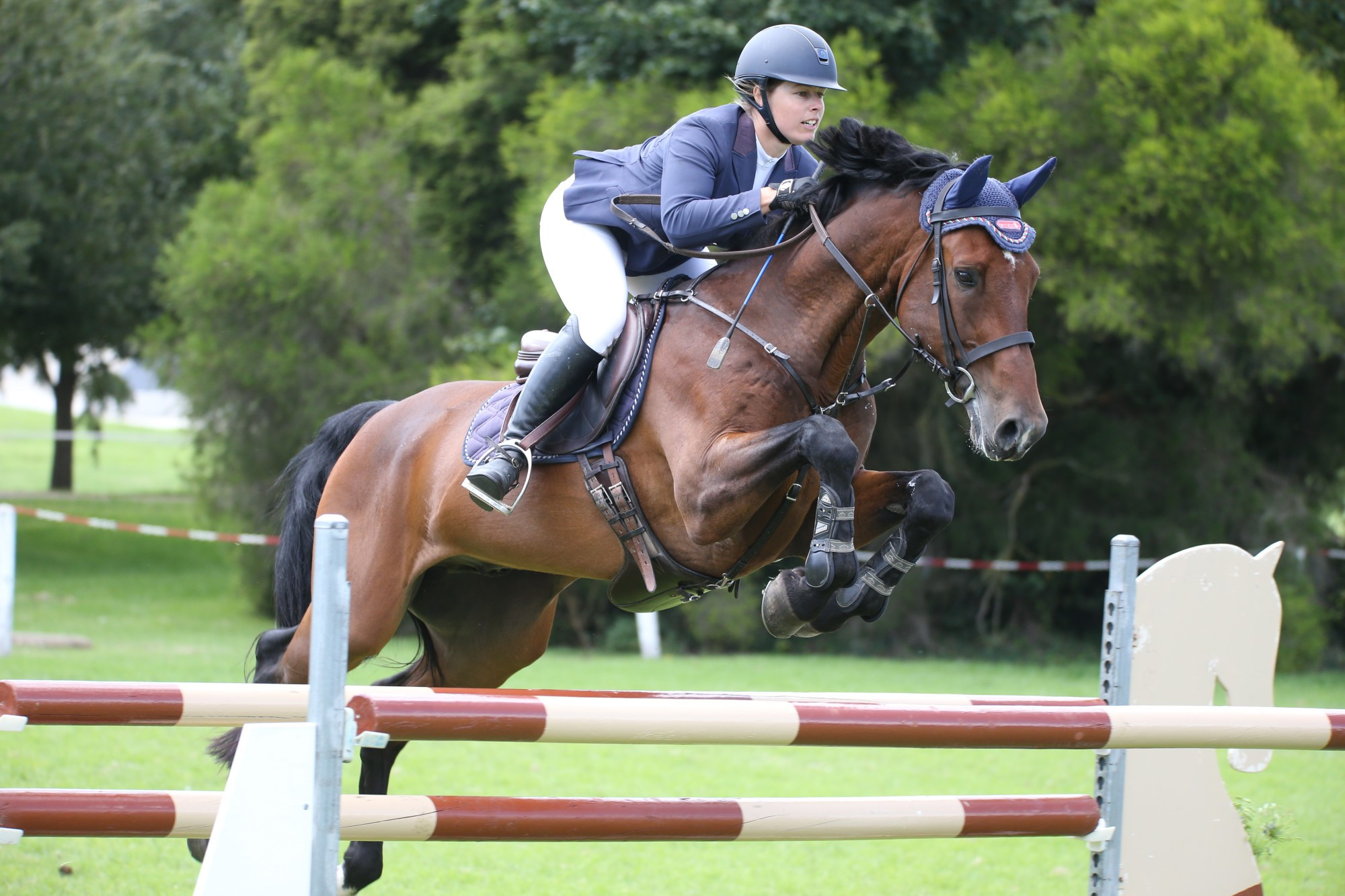 Soaring: Hundreds of riders and horses converged on Tea Tree Lake over the long weekend for the 2020 Western District Showjumping Championships.