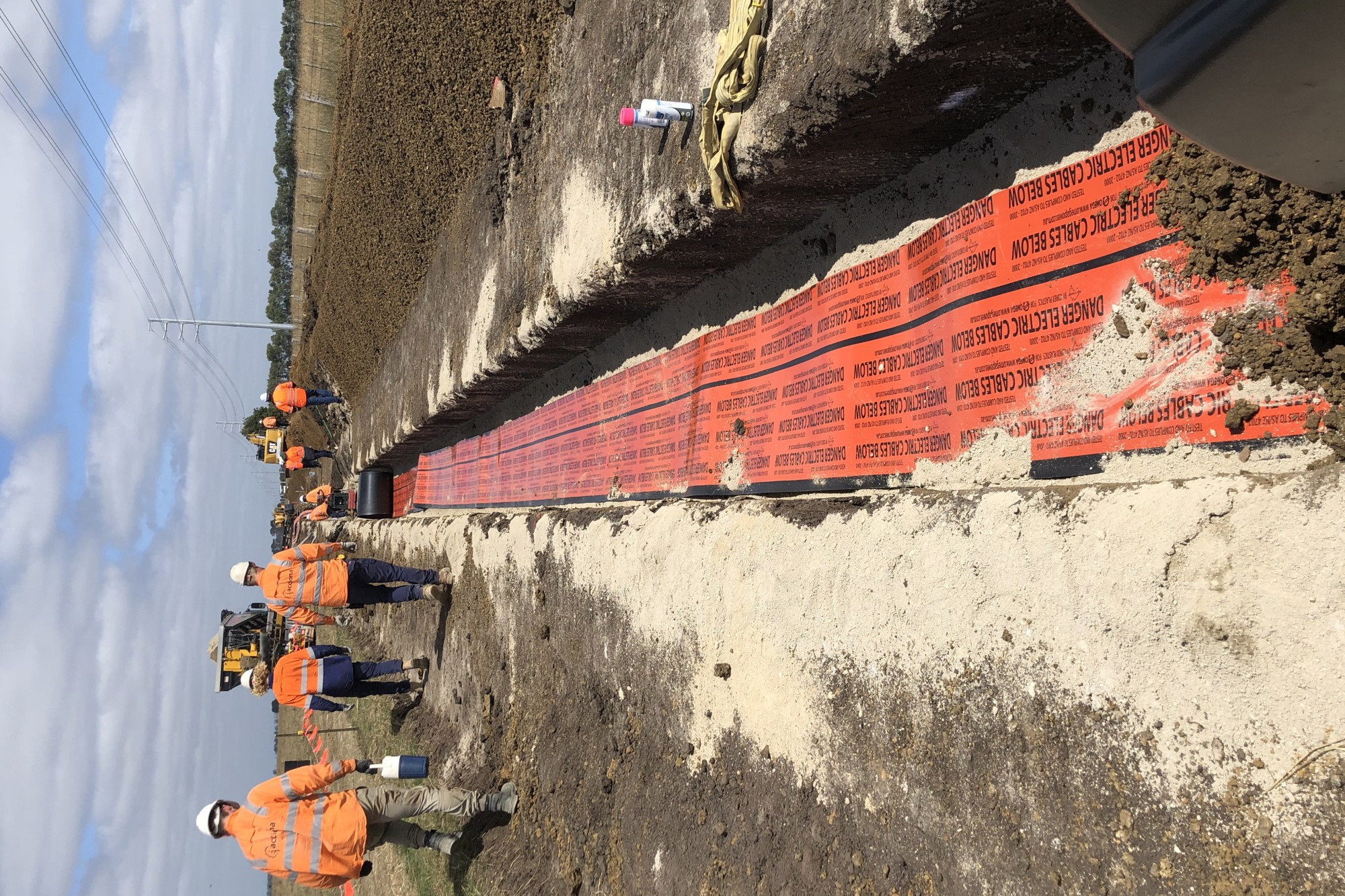 Buried: Mortlake South Wind Farm developer ACCIONIA have begun connection of 15 kilometres of underground lines between Mortlake and Terang.