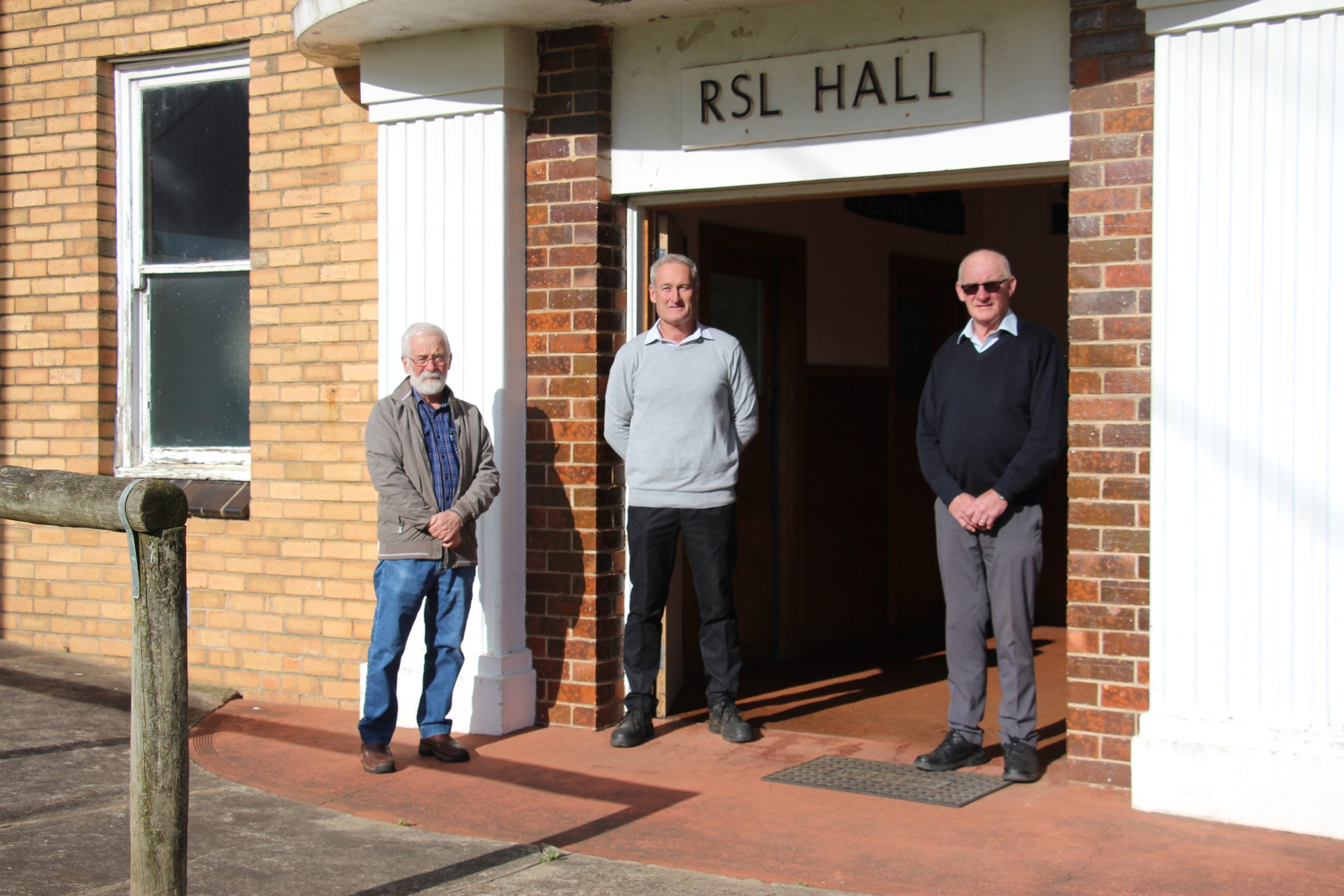 Timely upgrades: Mortlake and Community Development Committee president Kelvin Goodall and Mortlake Returned Services League secretary John McGuigan and vice president Steve Hubbard are looking forward to renovations starting at the town’s RSL Hall.