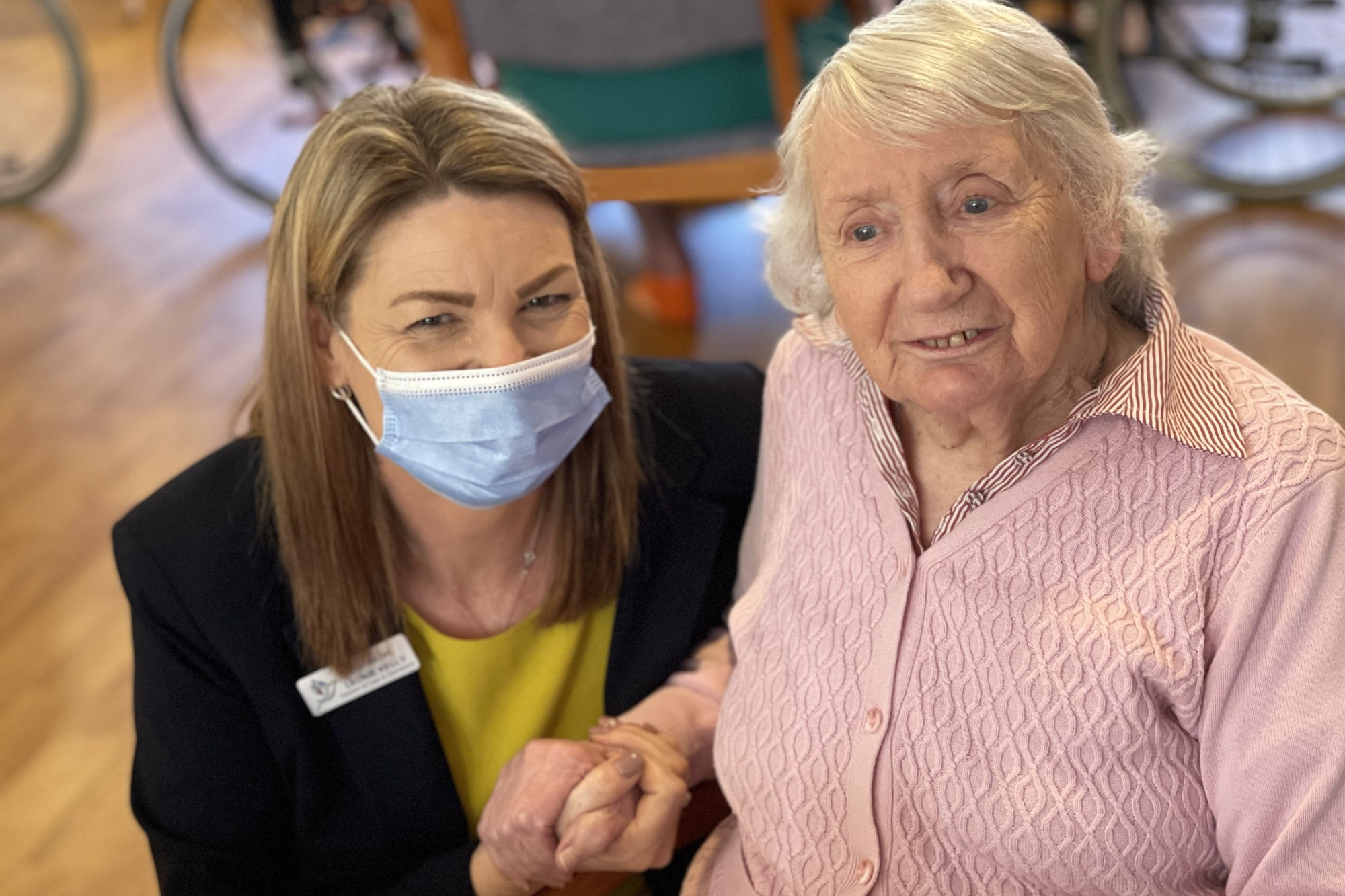 Welcome: Aberlea Mortlake has welcomed new director of care and operations Leonie Kelly, pictured with resident Elsie Moutafis.