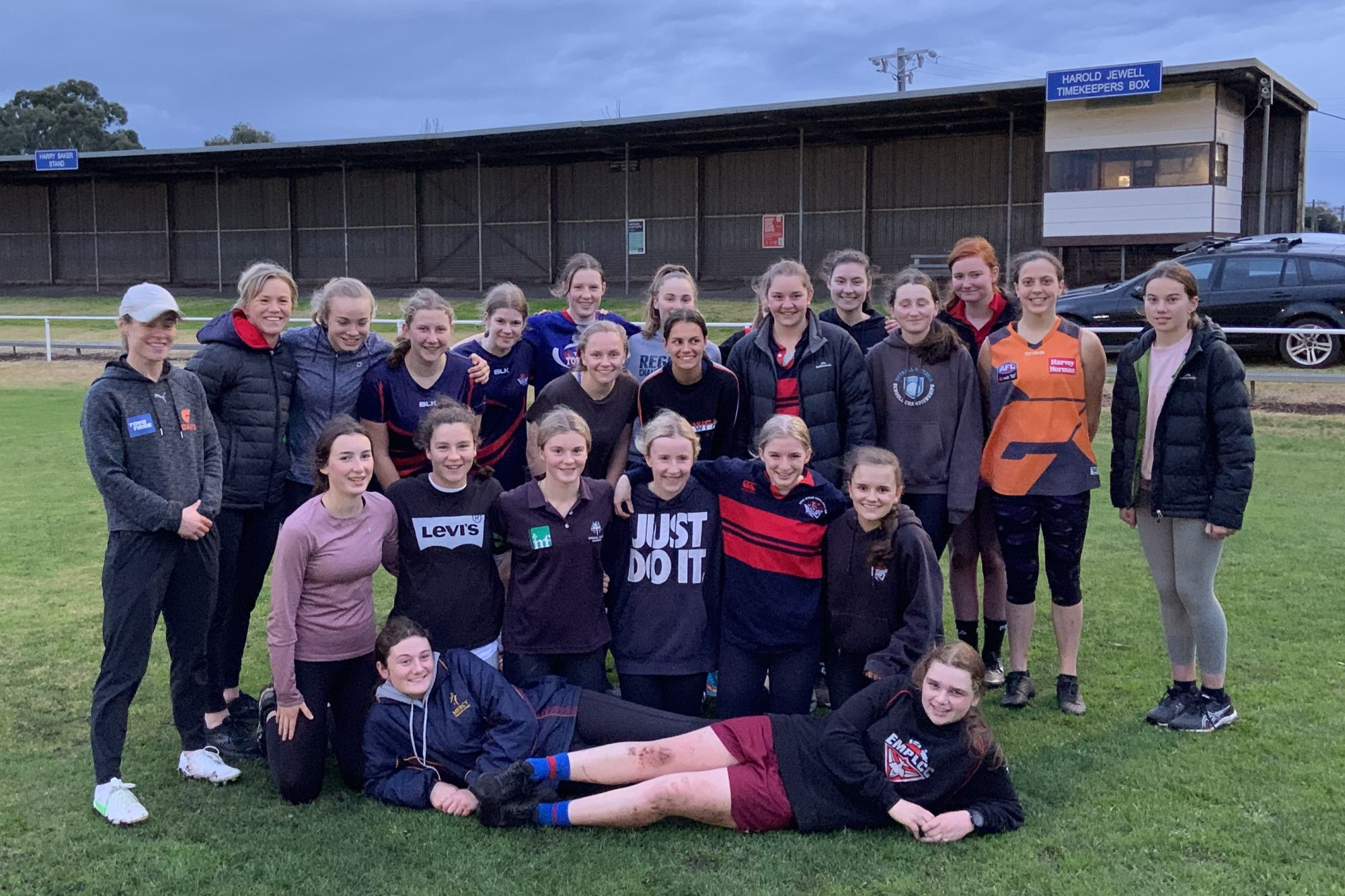 Excited: Terang Mortlake’s female football team was excited to train under the guidance of AFLW star Alicia Eva last Wednesday.