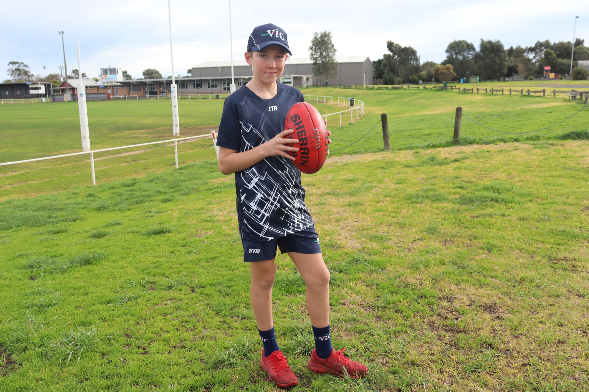 Set to wear the big V: After a lengthy trial process Mortlake’s Zavier Fowler was chosen in the School Sport Victoria Country under 12 football team.