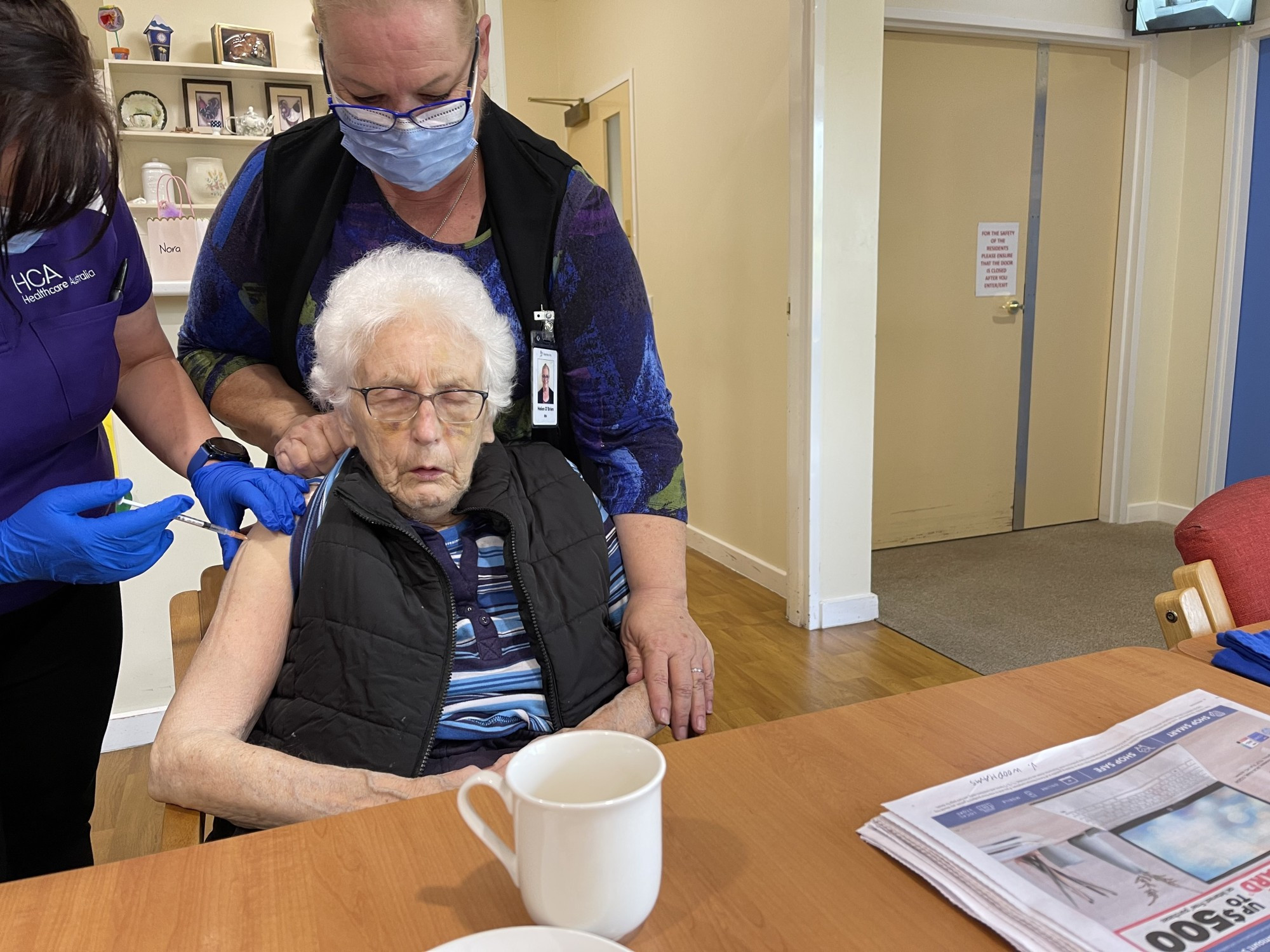Aberlea Mortlake resident Keith May celebrated receiving his second and final dose of the Pfizer vaccination last week.