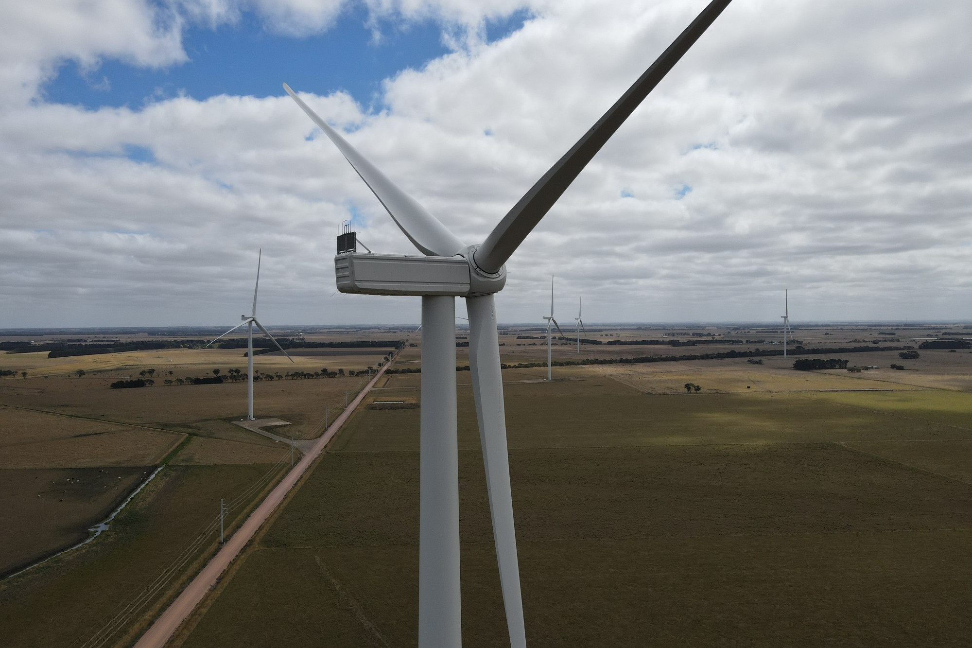 Half way: Mortlake South Wind Farm reached the half way milestone of the installation phase last week, according to developer ACCIONA.