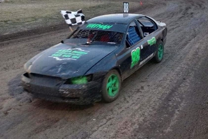 Speedway: Geelong’s Tim Hutchinson led from start to finish in the standard saloons Mortlake 500 at Darlington Speedway last Saturday night.