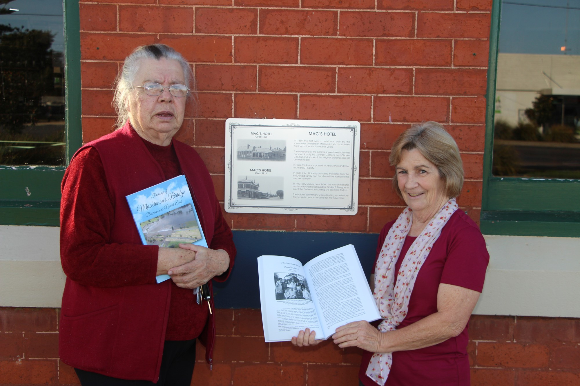 A forgotten town: Author Florence Charles and Mortlake and District Historical Society secretary Sue Potter are excited for the release of new book ‘The township of MacKinnon’s Bridge – Boorcan and Noorat East.’