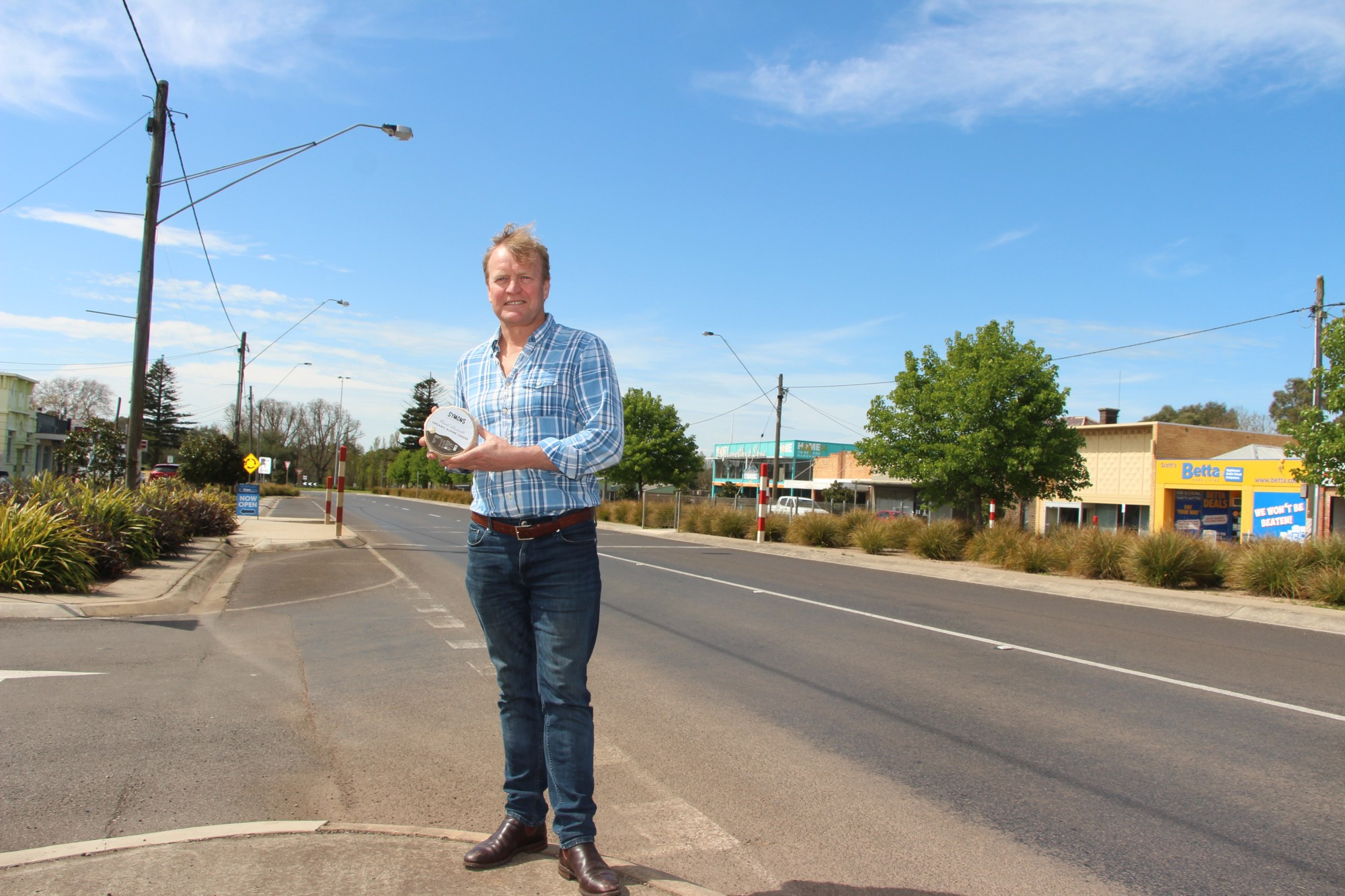 Namesake: Symons Organic Cheese owner Bruce Symons was pleased to unveil the new Mount Shadwell Organic Cheese recently.