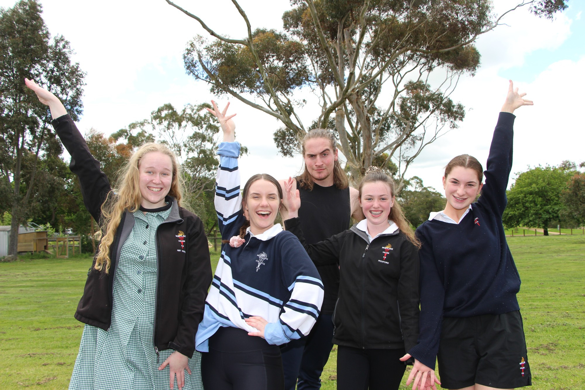 All-Stars: Mortlake College students Amy Hughes (from left), Kaitlyn Gust, Taine De Manser, Isabella Pickford and Zoee Boyden have been selected to star in the upcoming production of Shrek the Musical.