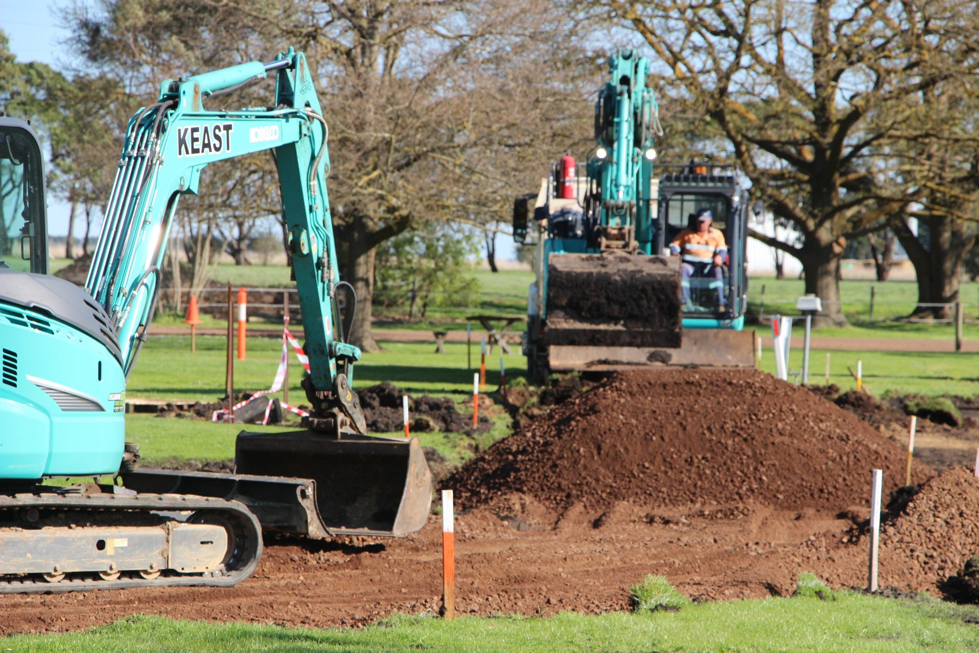 Upgrades: Works have begun to install new studio cabins as part of $360,000 project upgrades to Mortlake Caravan Park.