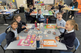 Students from St Thomas’ Primary School in Terang enjoyed their first day back. 