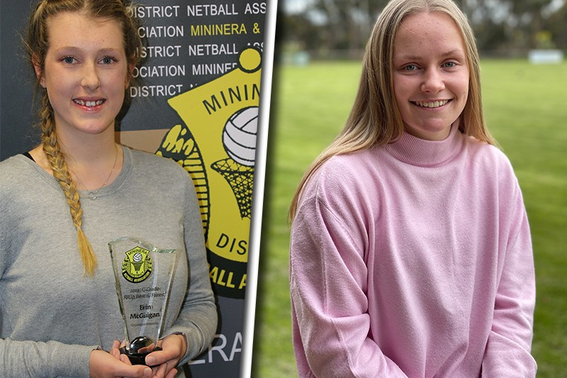Winners: Woorndoo Mortlake netballer Erin McGuigan won 15 and under and C grade league netball best and fairest this Mininera and District Netball Association season.