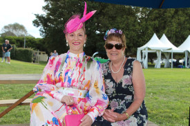 Enjoying a visit: Horsham duo Melanie Wade, the winner of best dressed racegoer, and mother Jenny Tippett were in agreement Terang is a “fabulous town” after visiting for the Terang Cup.