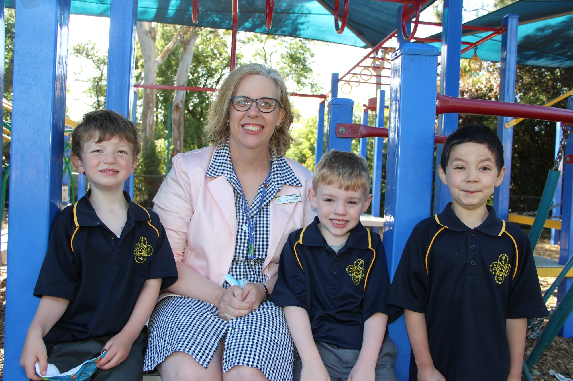 Coming home: St Colman’s Primary School welcomed a familiar face back to the classroom last week as former teacher Stacey Atkins re-joined the school as its new principal.