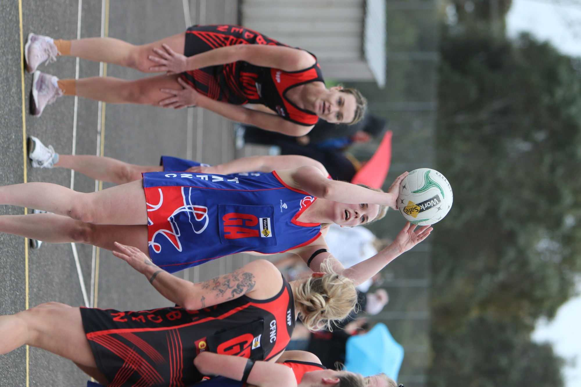 All in: Jacqui Arundell was tireless in her efforts against Cobden on Saturday, shooting 17 goals for Terang Mortlake.