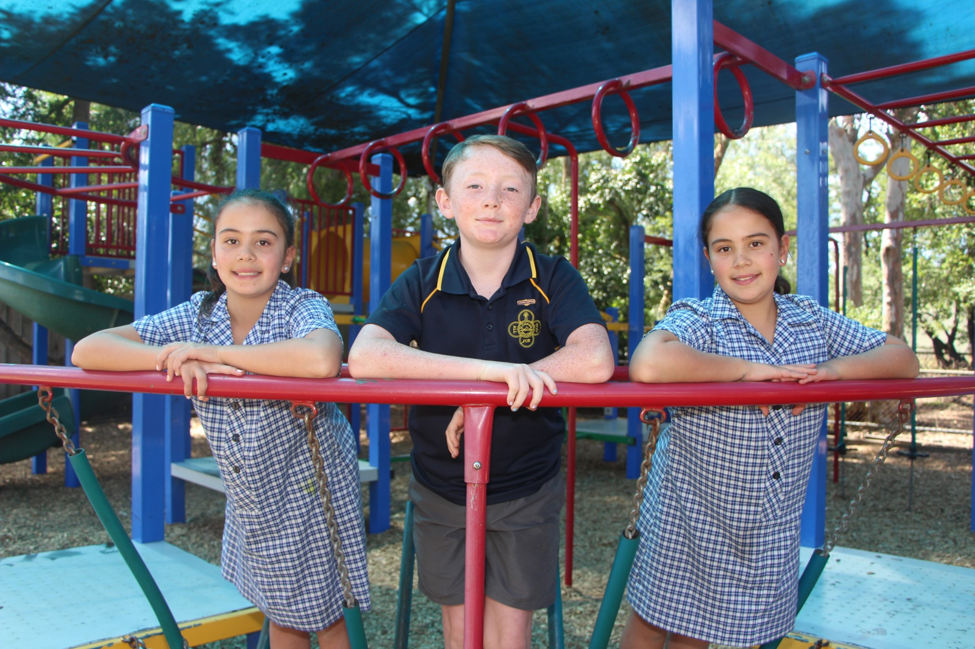 Leadership: St Colman’s Primary School and Mortlake College have welcomed their 2022 student leaders. Picture is St Colman’s new school captains Indi Wardlaw, Arlo Herry and Layla Wardlaw.