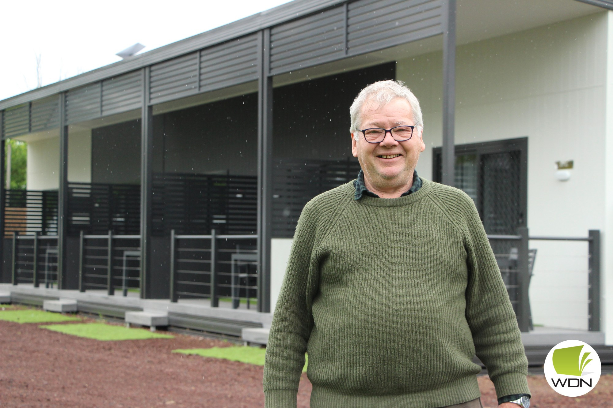 Welcome back: Paul Barker has returned to his previously-held role as Mortlake Caravan Park caretaker from last week.