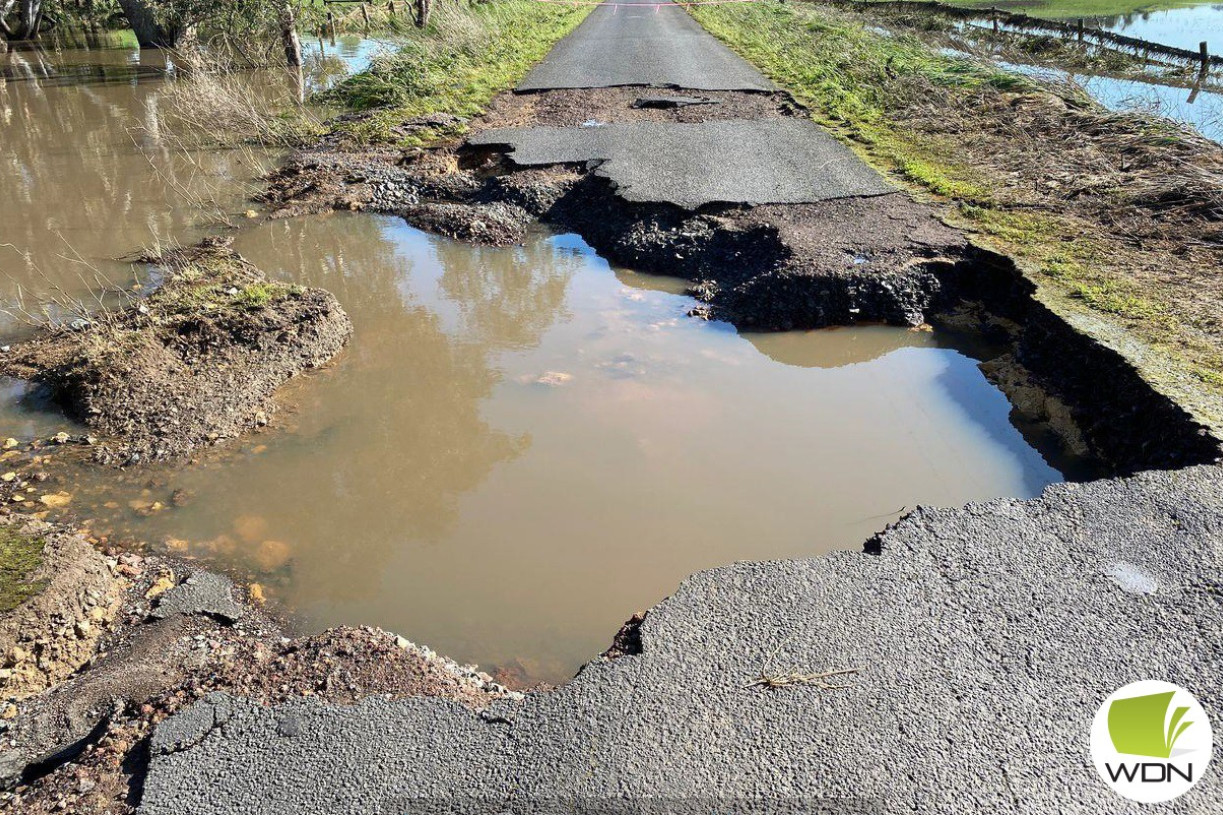 Don’t drive through floods: Damage caused to local roads during the recent flooding has been revealed as waters recede.