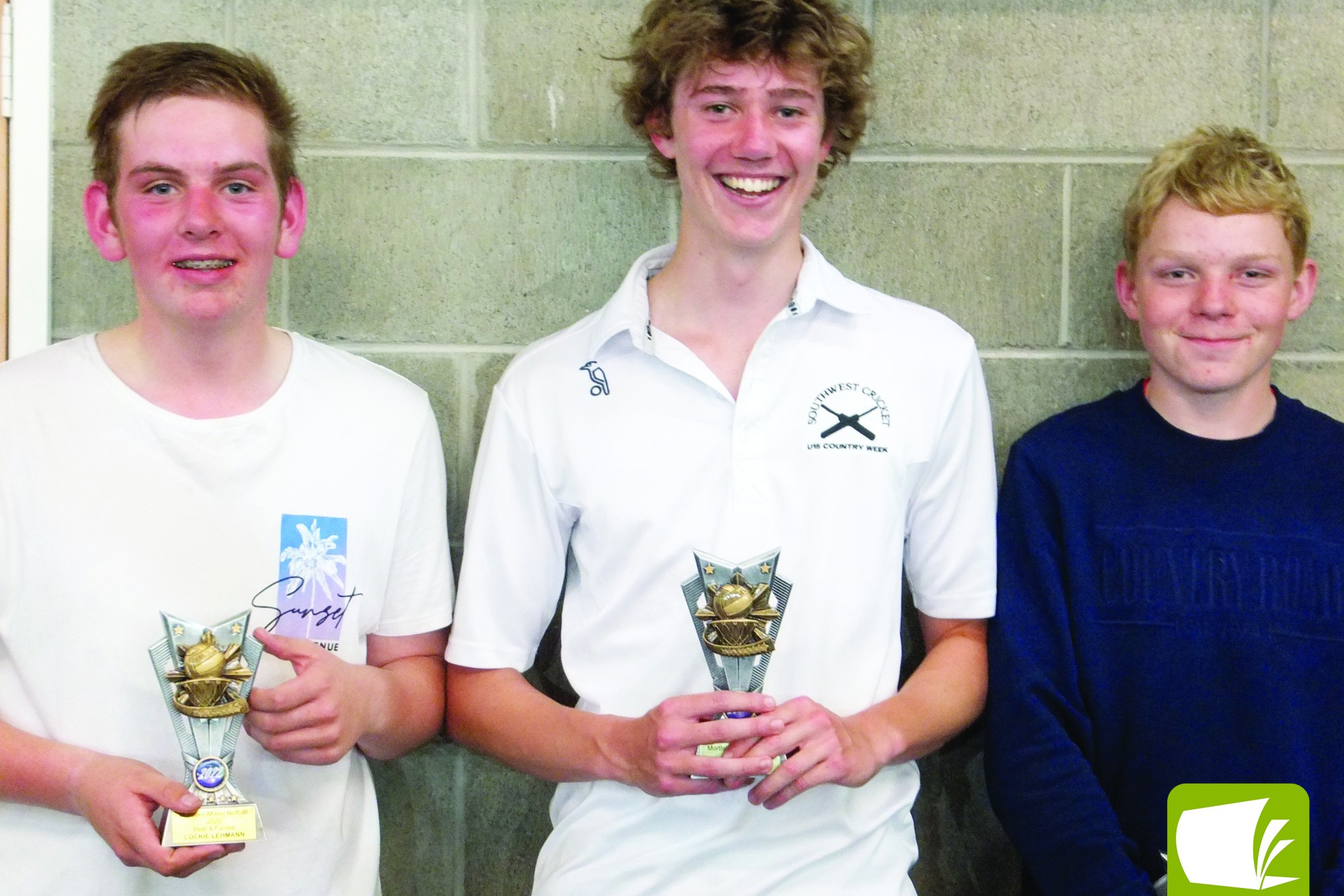 Best and fairest award recipients Lockie Lehmann, Mitch Hughes and Jack Richie.