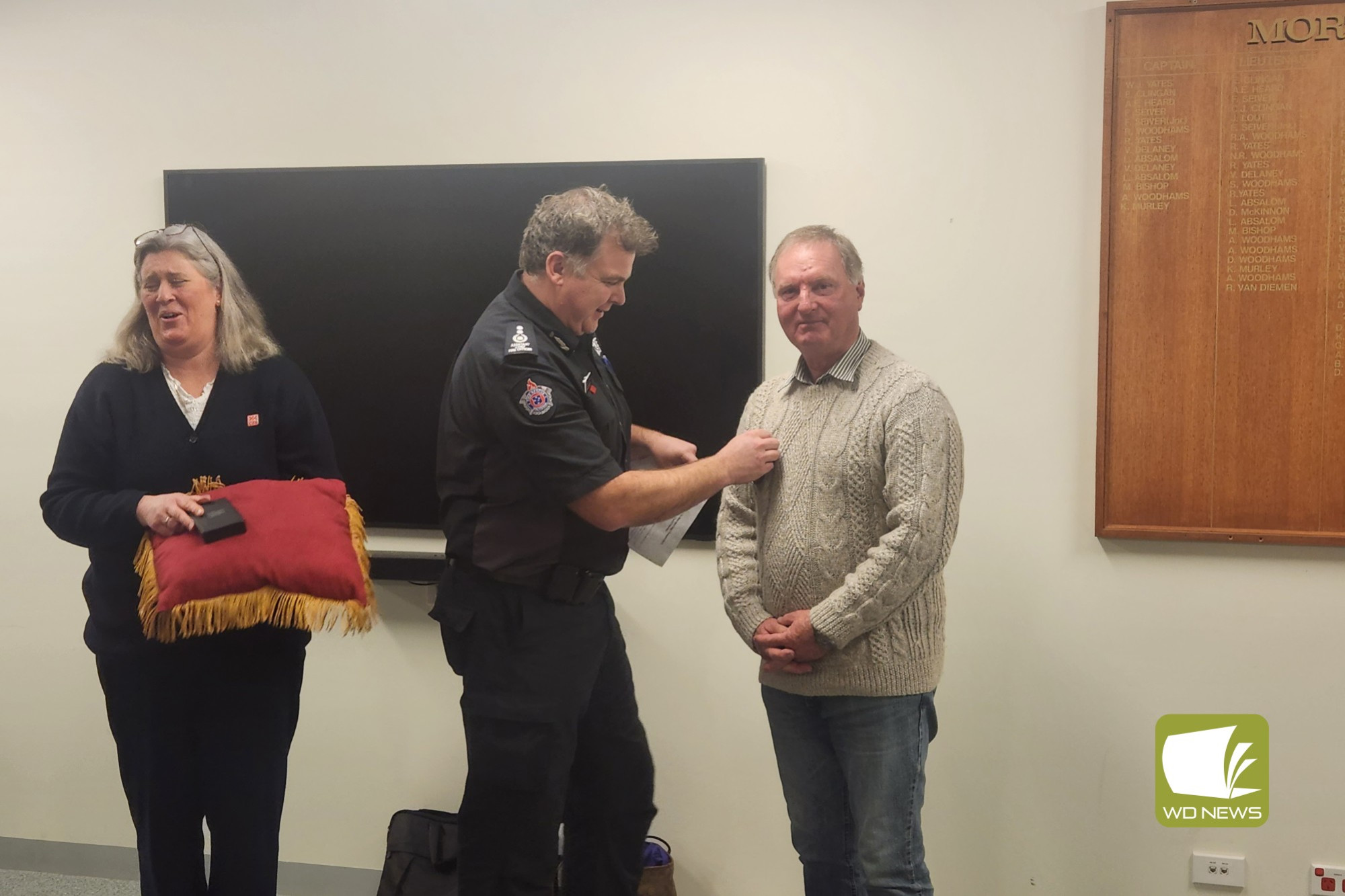 Thank you: Ellerslie CFA brigade’s David Kenna was recently recognised after reaching 40 years of service to the Country Fire Authority.